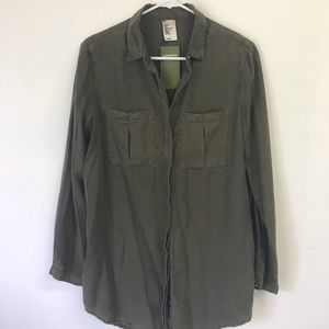 Olive green button up shirt
